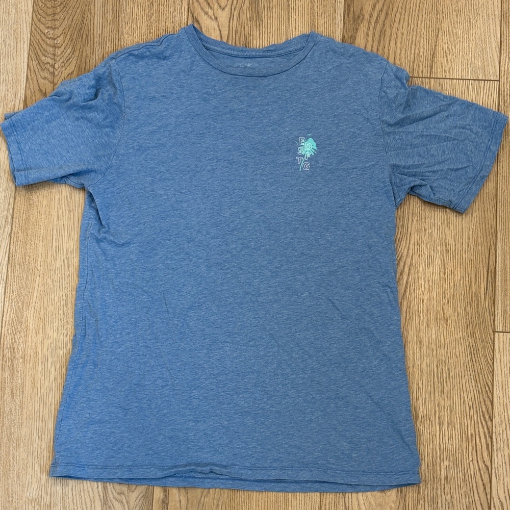 Vineyard Vines Blue Short-Sleeve Tee with Mint Whale Graphic